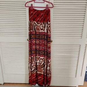 Sans Souci Red and Black Patterned Skirt